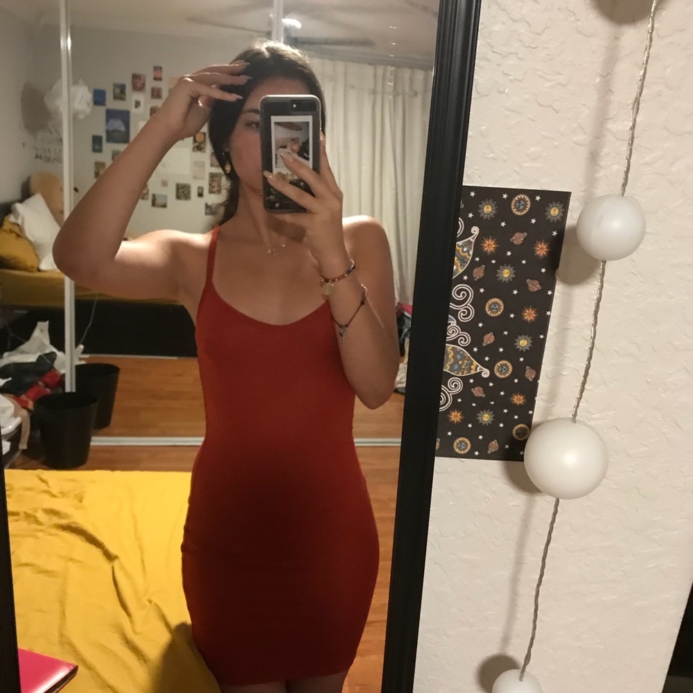 NWT chestnut/red bodycon dress